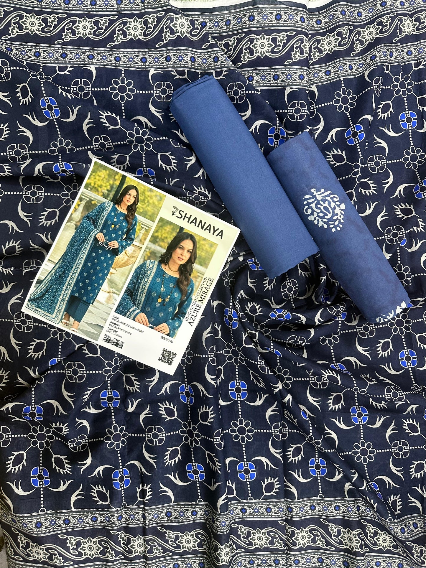 SHANAYA – AZURE MIRAGE 3PC UNSTITCHED COLLECTION