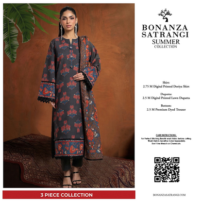 Bonanza Satrangi Ocean Mist 3 PCs Doriya Lawn Unstitched Collection