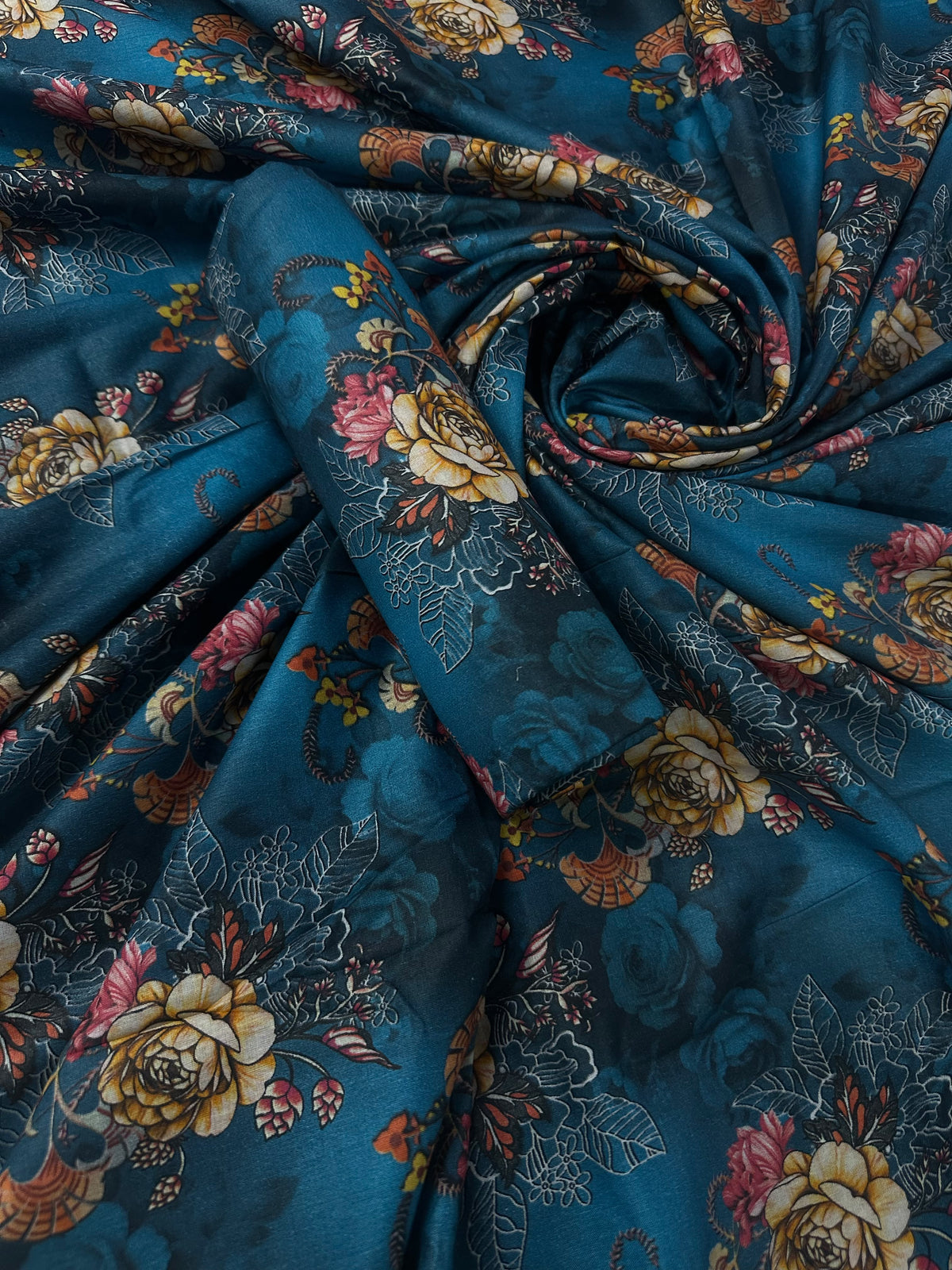 Sapphire & Bareeze Teal Blue 2Pcs All-Over Printed