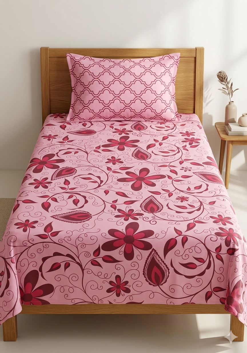 Single Bedsheet Salonika Pure Cotton Printed