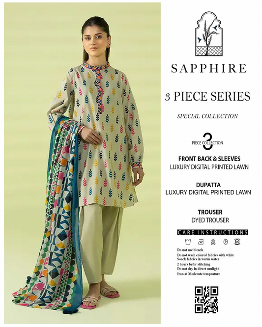 Sapphire Unstitched Lawn 3 Pieces in Wholesale Price 🔥❤️
