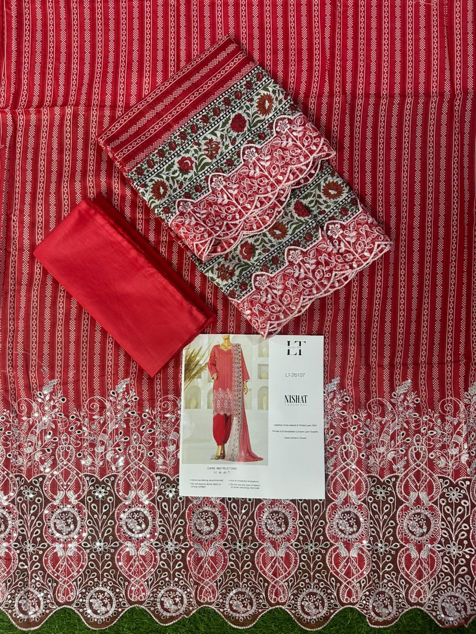 🌟🌿NISHAT LASERKARI – Embroidered Luxury Collection 2026🌿🌟
✨ Buy Lucky Textile Alert ✨ Design#LT_26107