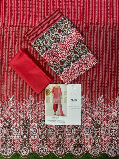 🌟🌿NISHAT LASERKARI – Embroidered Luxury Collection 2026🌿🌟
✨ Buy Lucky Textile Alert ✨ Design#LT_26107