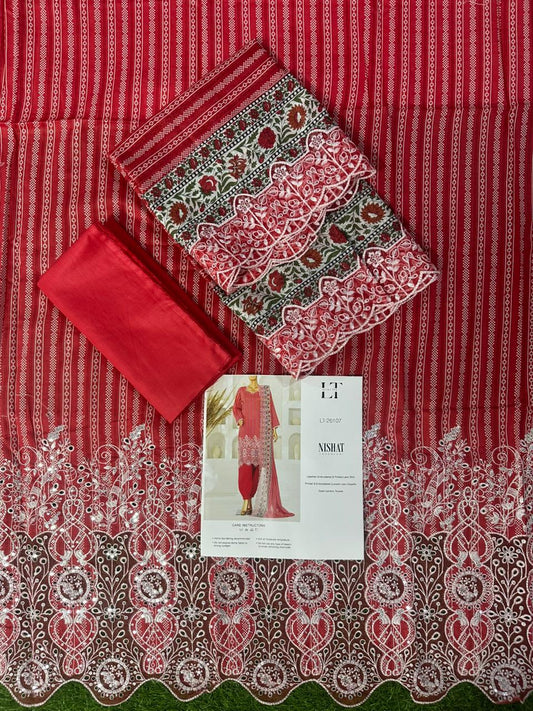 🌟🌿NISHAT LASERKARI – Embroidered Luxury Collection 2026🌿🌟
✨ Buy Lucky Textile Alert ✨ Design#LT_26107