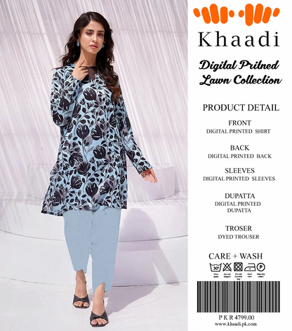 Khaadi Unstitched Lawn Printed  3PCs 💕🔥