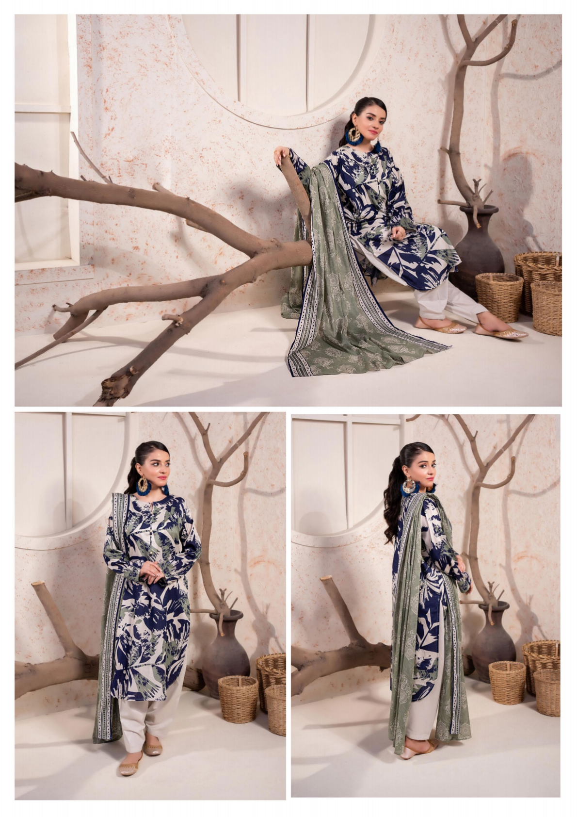Bundle Of Zesh Unstitched Lawn 3 Piece in Wholesale Price 100% Original 🔥❤️