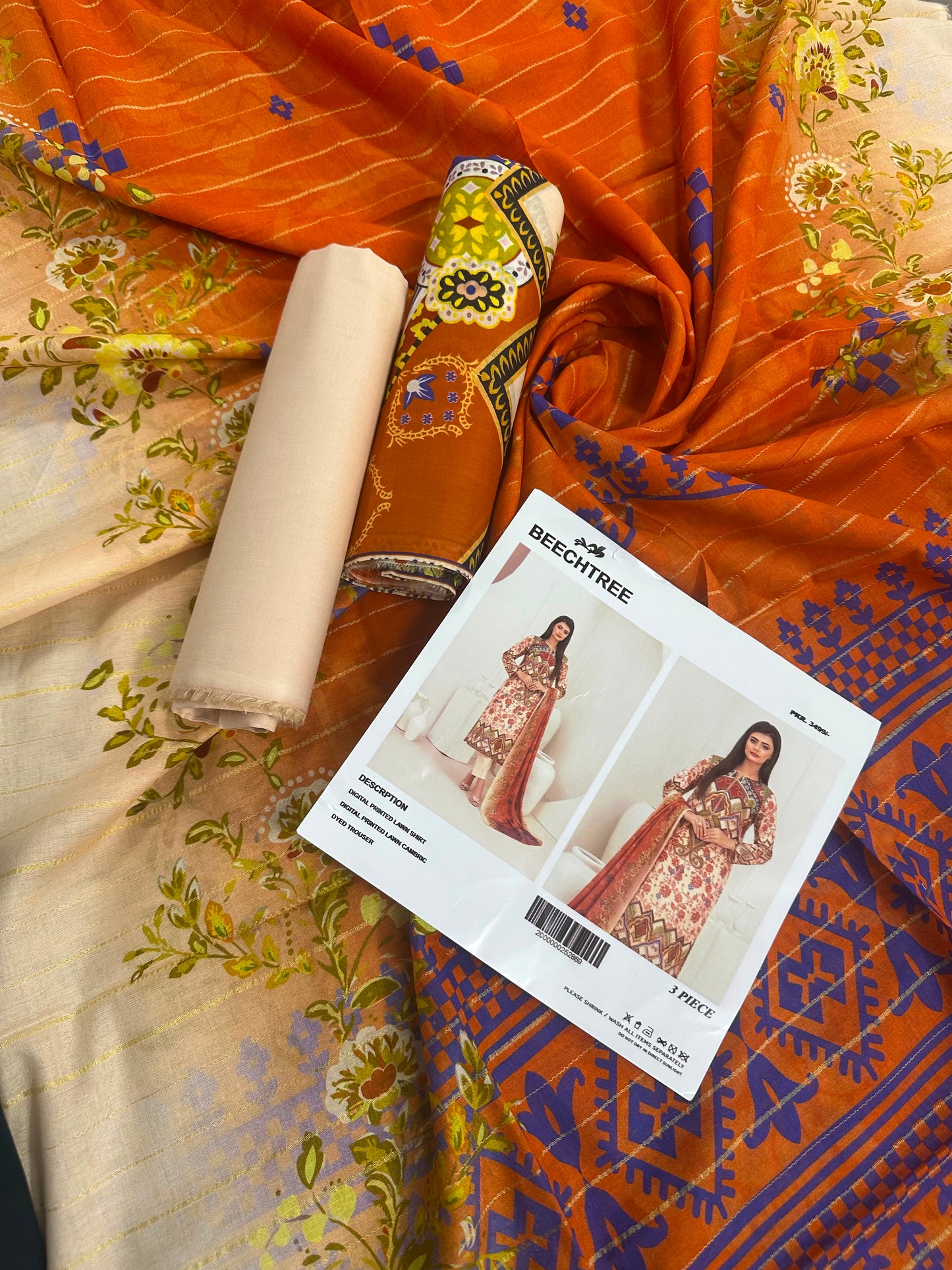 BeechTree Beige Printed 3PCs