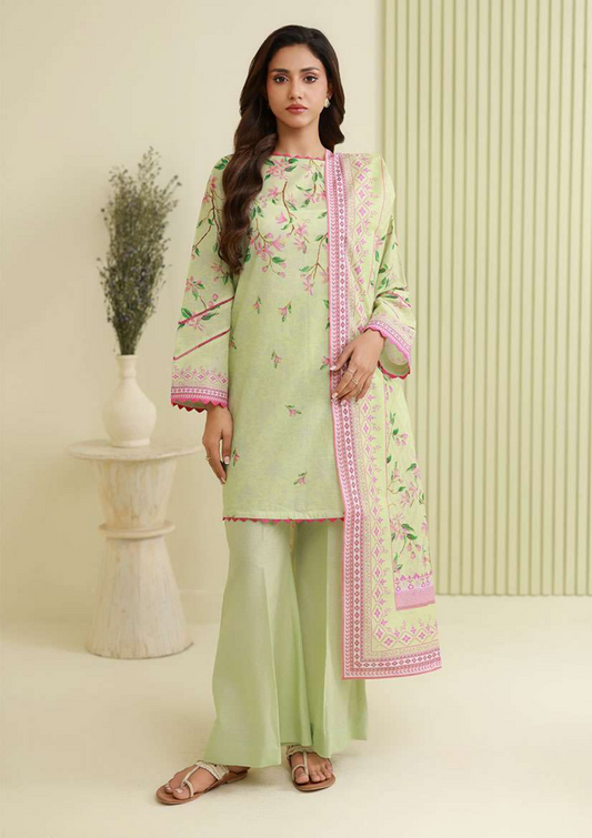ZELLBURY Unstitched 3pcs Lawn Collection D.C:- WUS26X30884