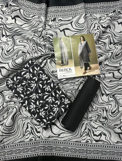 Salina Black & White Lawn Collection Vol-2 Design # 6