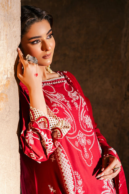 ZELLBURY 🌟 CHIKANKARI RED ELEGANCE – WUS25E30837 🌟