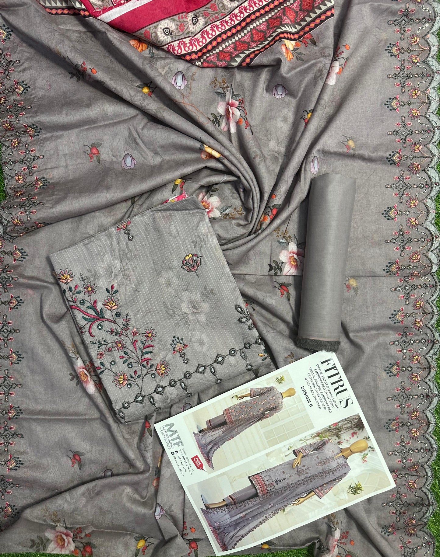 MTF – FITRUS 3pcs Unstitched Embroidery Collection