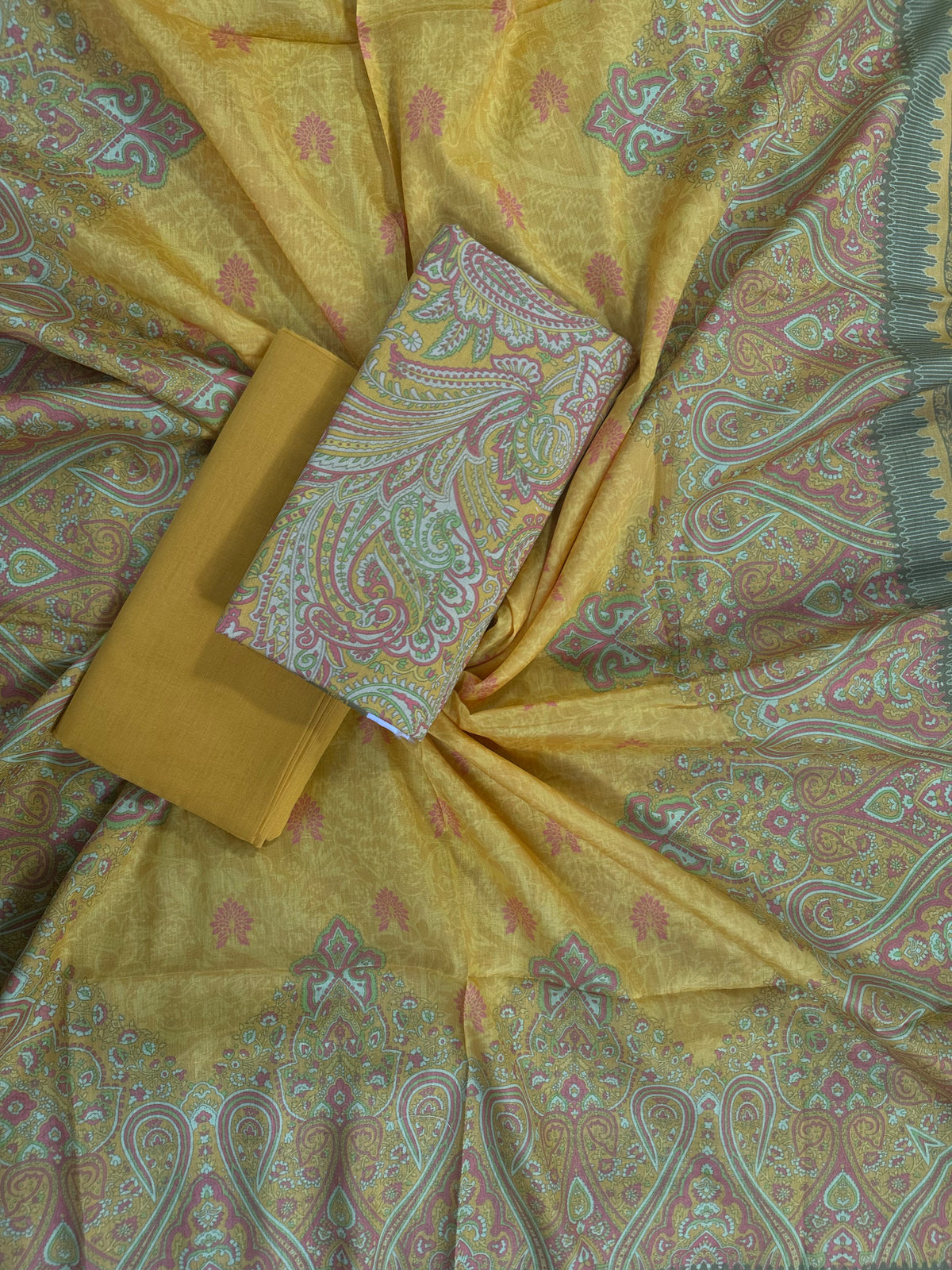 ZAMAN YELLOW PRINTED 3PCS