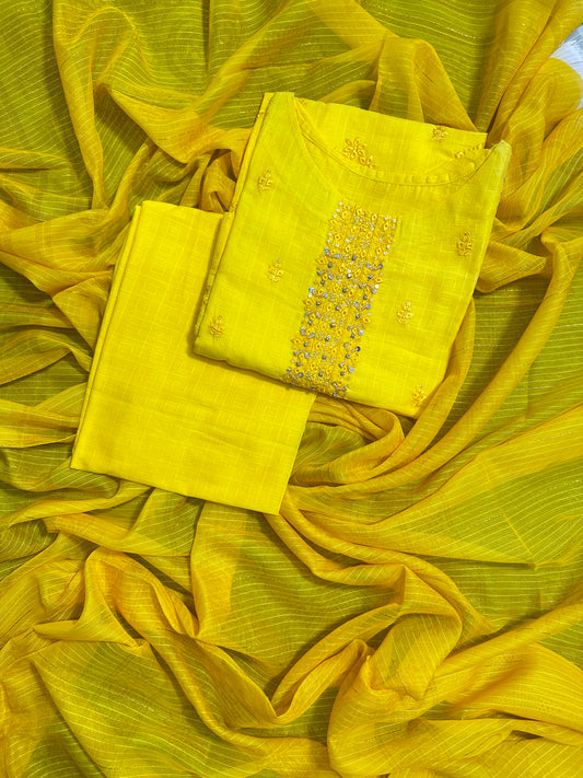 BQ EMBROIDERY STITCHED RANDOMLY 3PCS