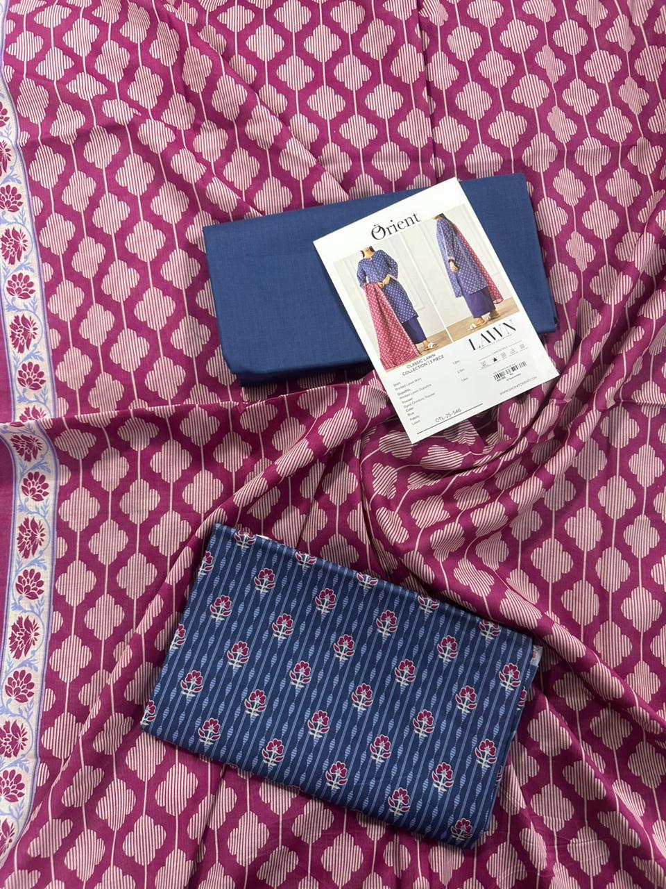 ✨ORIENT 100% ORIGINAL Unstitched Lawn 3 Piece✨ Design #OTL-25-546