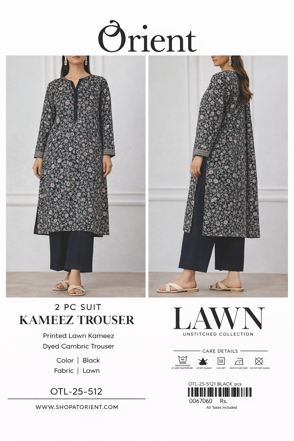 ✨ORIENT 100% ORIGINAL Unstitched Lawn 2 Piece ✨ Design#OTL-25-512