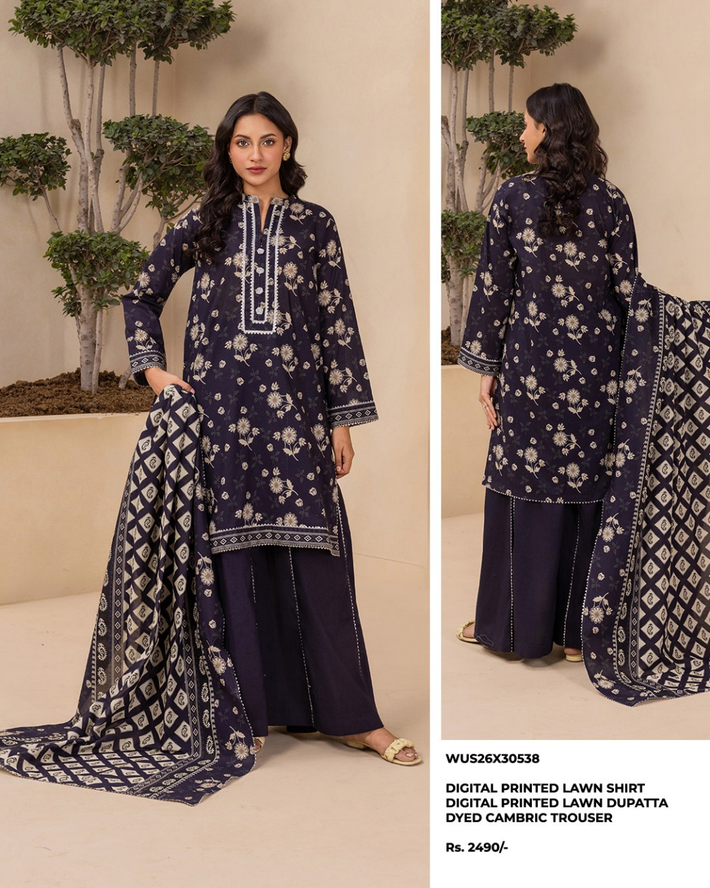 ZELLBURY Unstitched Lawn Collection 2026 Design #WUS26X30538