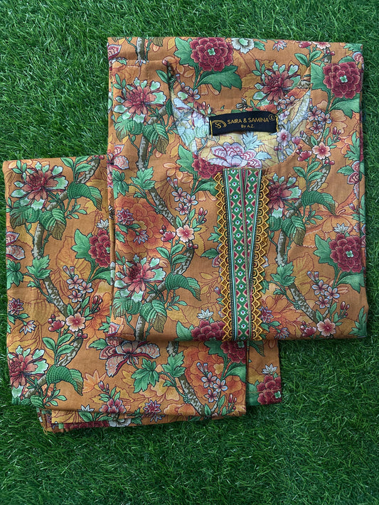 Saira & Samina Stitched 2PCs (S+T) Collection