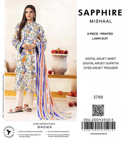 Sapphire Mishaal Lawn Printed 3PC In Wholesale Price ✨🥀