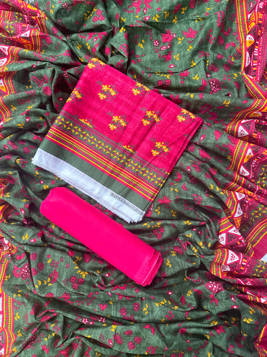 SAFINA PINK-MEHANDI PRINTED 3PCS