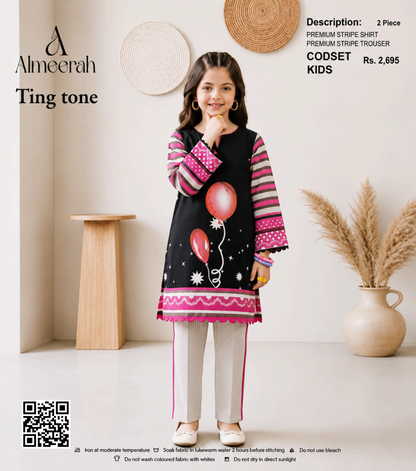 Almeerah Ting Tone Unstitched Kids 2Pcs Collection