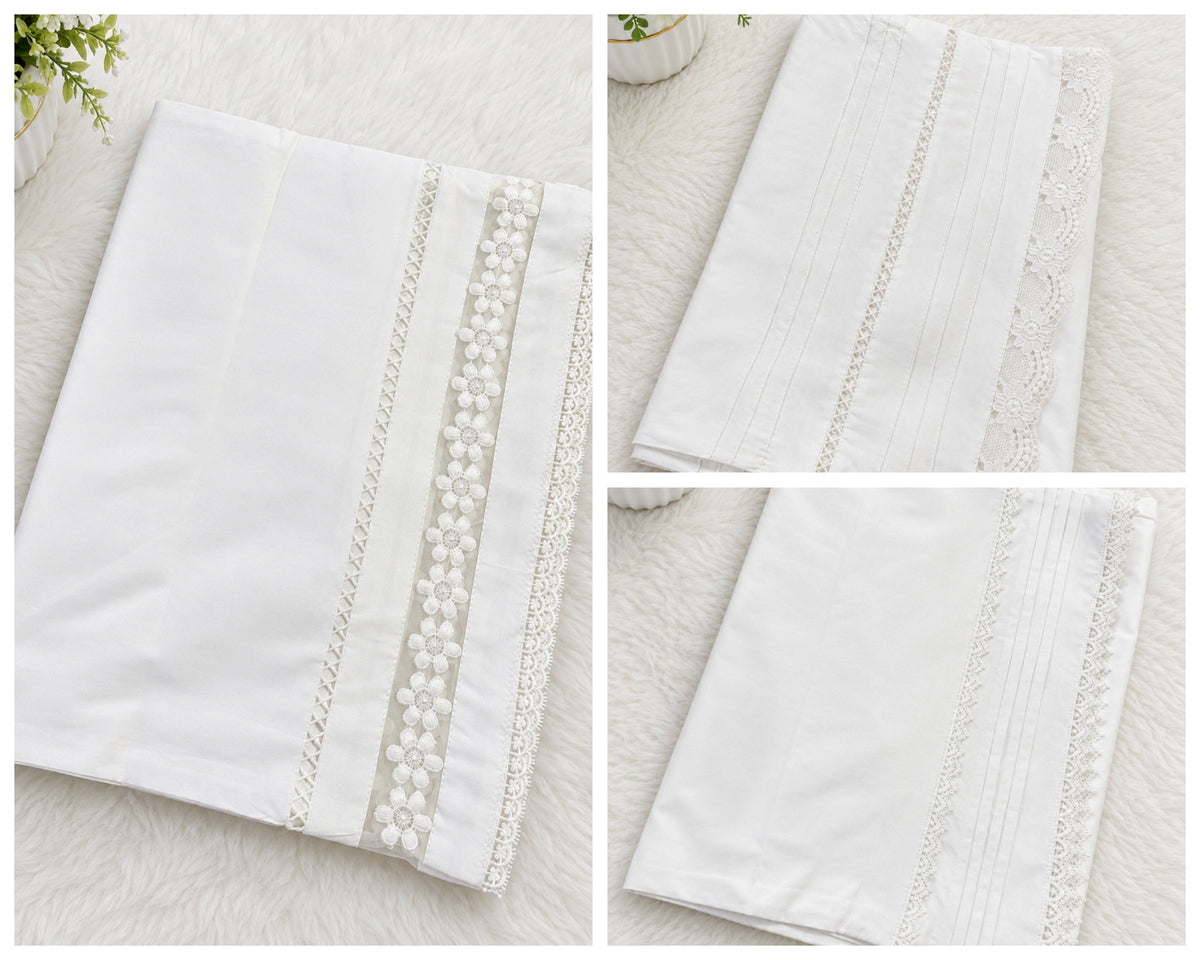 Stitched White Plazo Medium Randomly