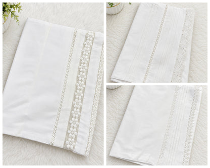 Stitched White Plazo Medium Randomly
