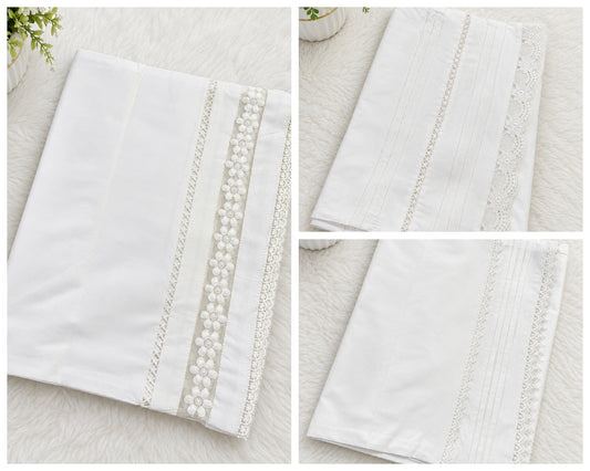 Stitched White Plazo Extra Large Randomly