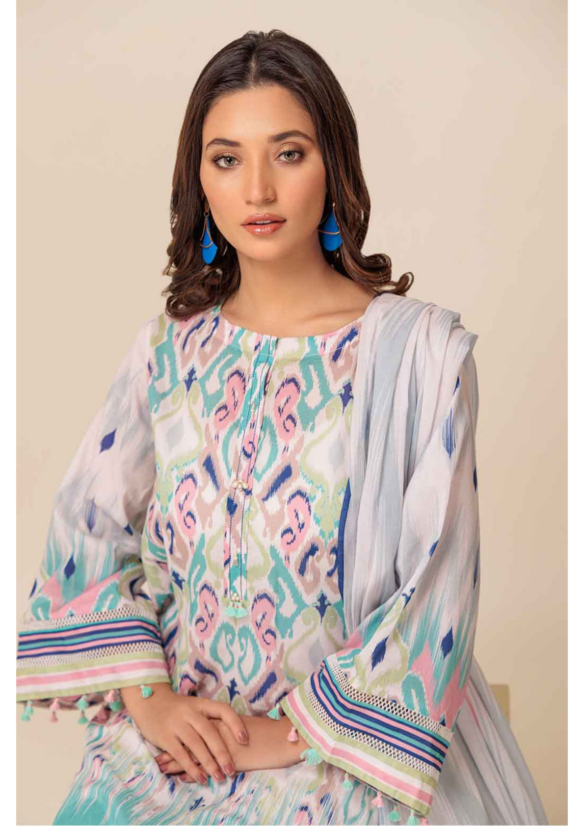Bonanza Satrangi 100% Original Lawn Dupatta Unstitched 3 Piece