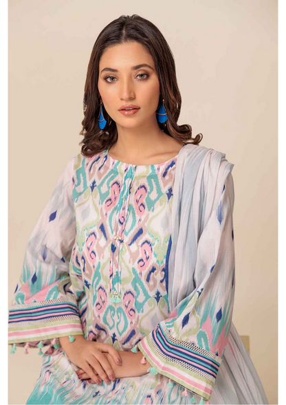 Bonanza Satrangi 100% Original Lawn Dupatta Unstitched 3 Piece