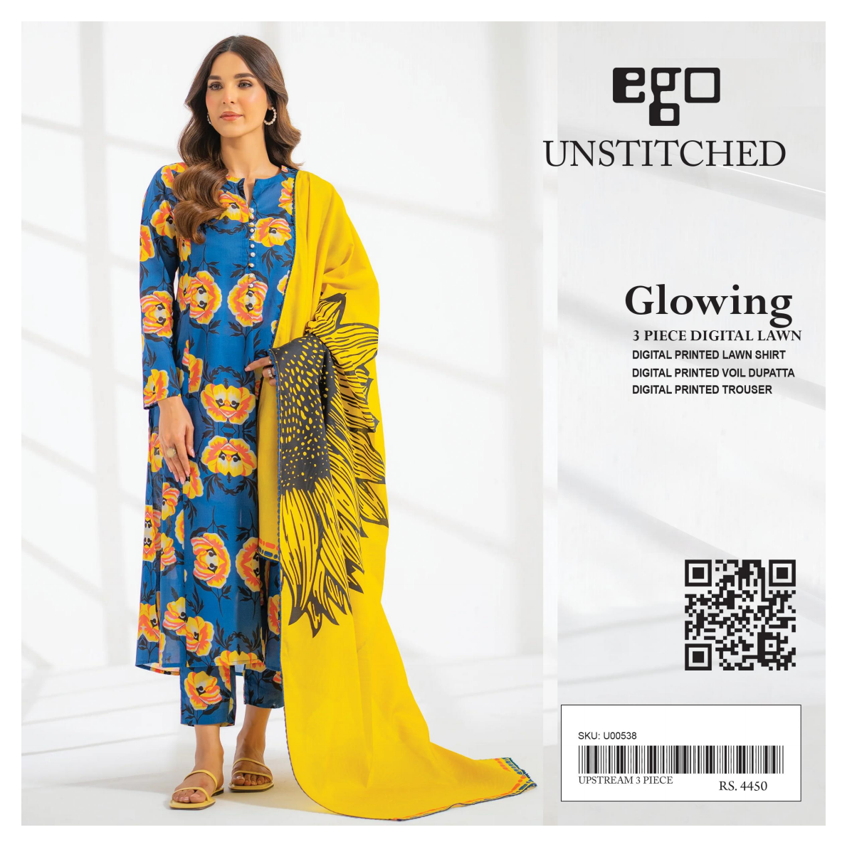 Ego Printed Unstitched 3Piece ✨❤️