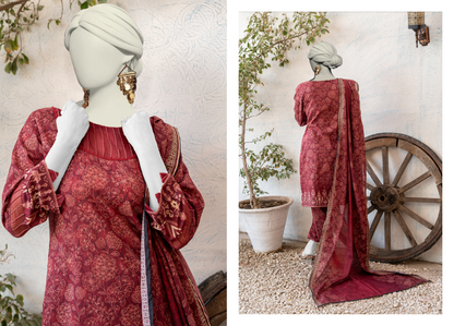 HAYA Fresh Arrival – Digital Printed MEKO Lawn 3PC Collection Design# 4