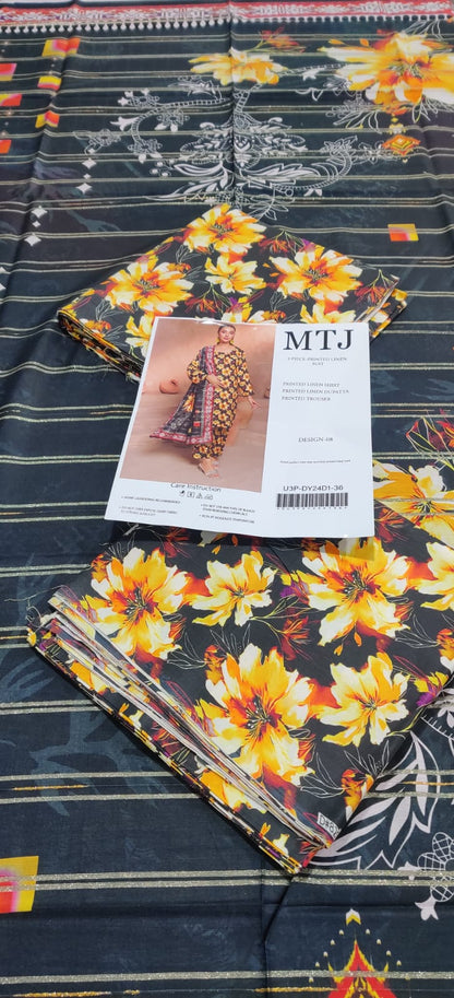 MTJ Floral Linen 3P