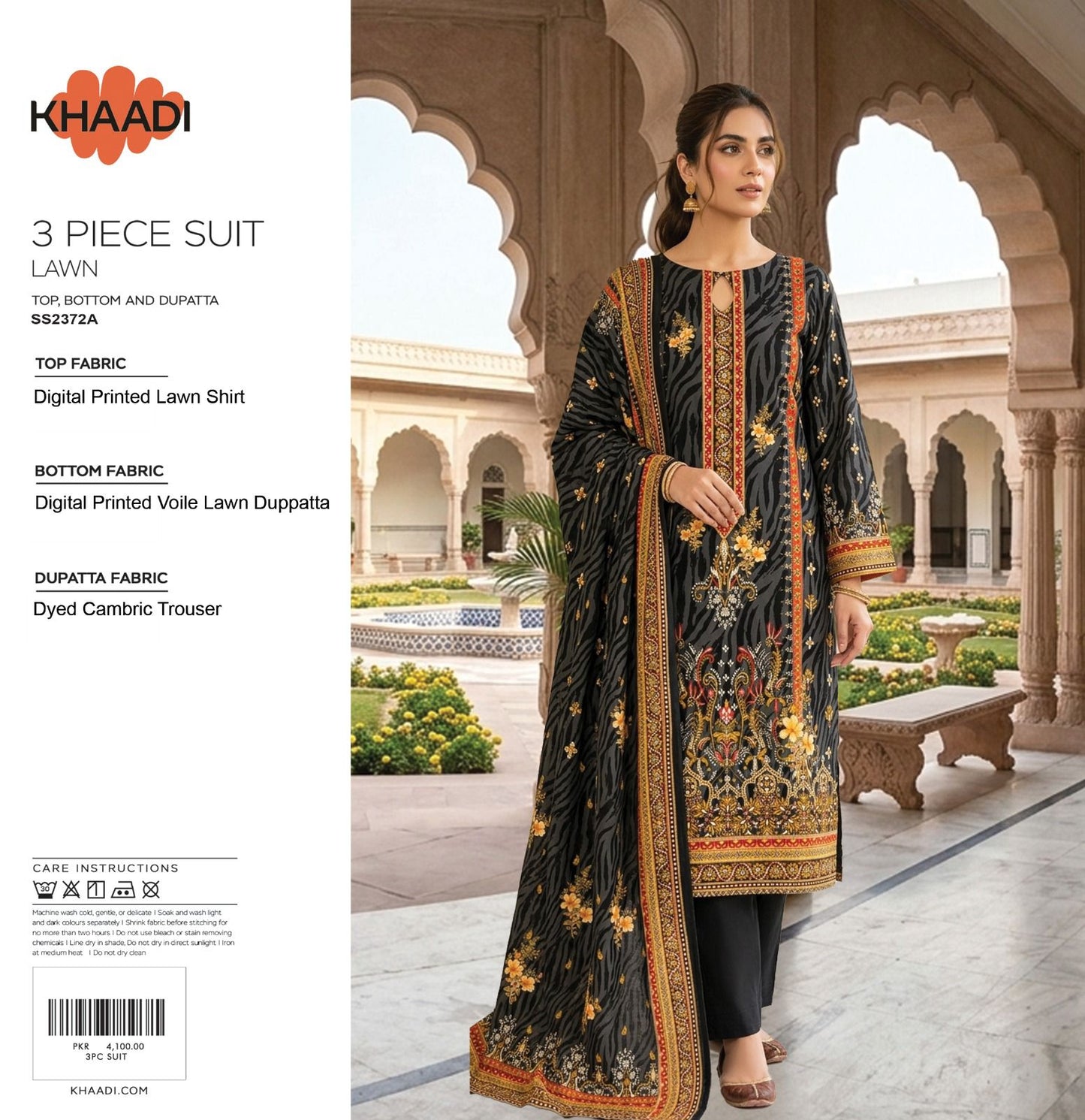 Khaadi (D.C:-SS2372A) 3Pcs Digital Printed Lawn Collection