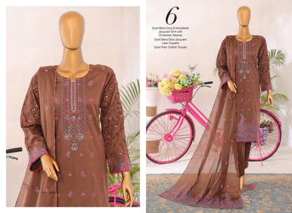 MTF MUSKAN JACQUARD 100% ORIGINAL CHIKENKARI SLEEVES 3PCS 👌🌼❤️