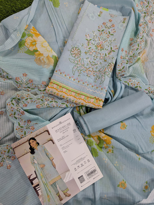 Bonanza Satrangi Ocean Mist Embroidery 3PCs