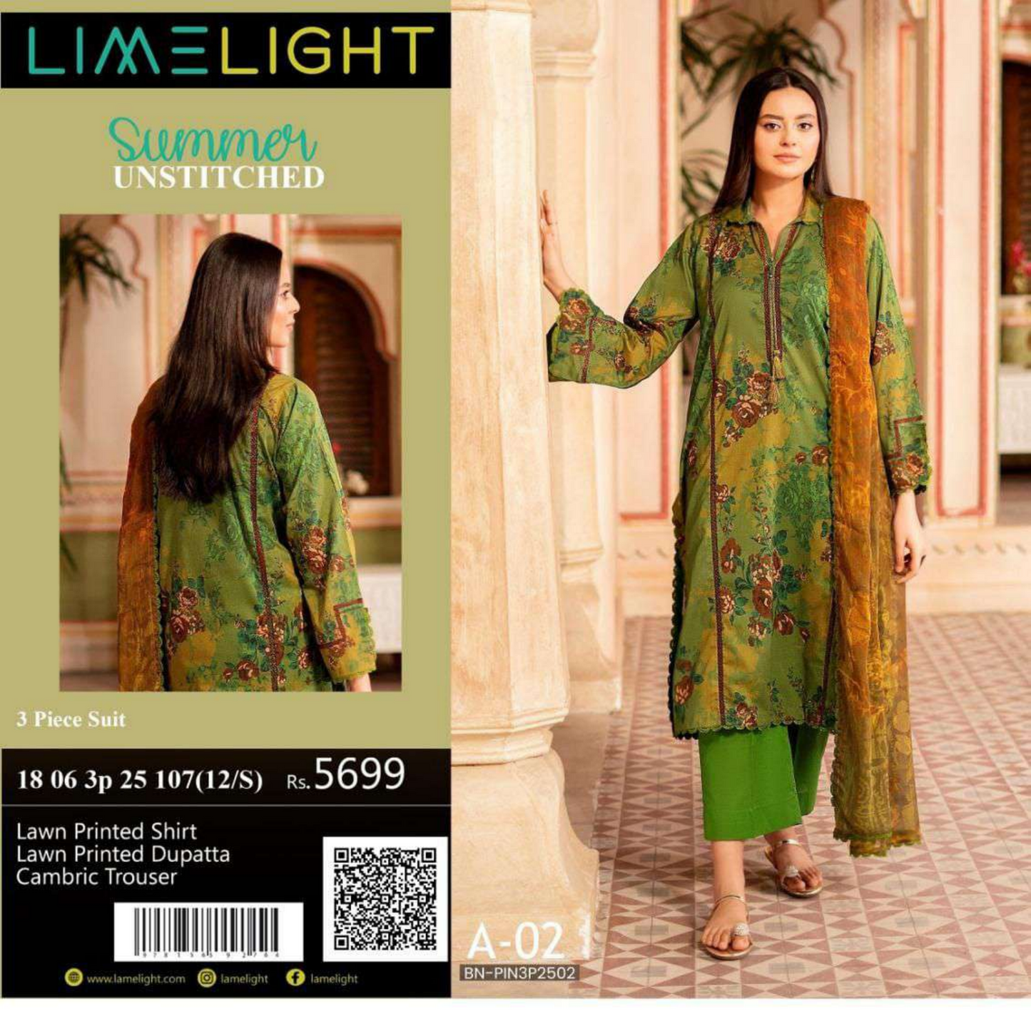 🌸 LIMELIGHT 🌸☀️ Summer 2025 ☀️💎 3 Piece Unstitched Lawn 💎