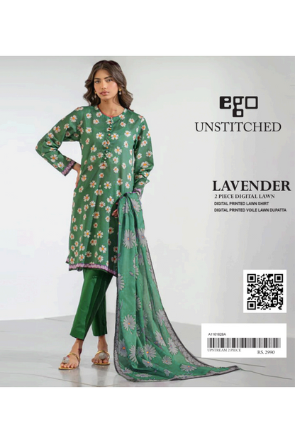 EGO Green (S+D) UNSTITCHED 2PCS DIGITAL PRINTED LAWN COLLECTION