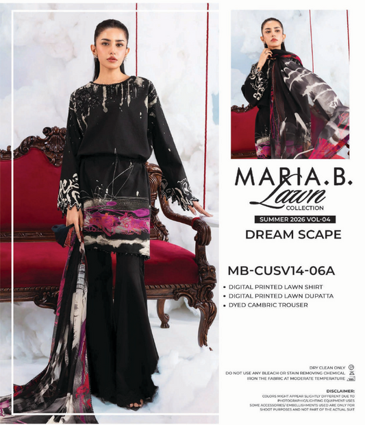 MARIA B® 3PC Printed Lawn Unstitched Collection D-01