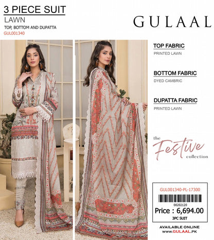 Gulaal By GulJee Lawn Printed 3P