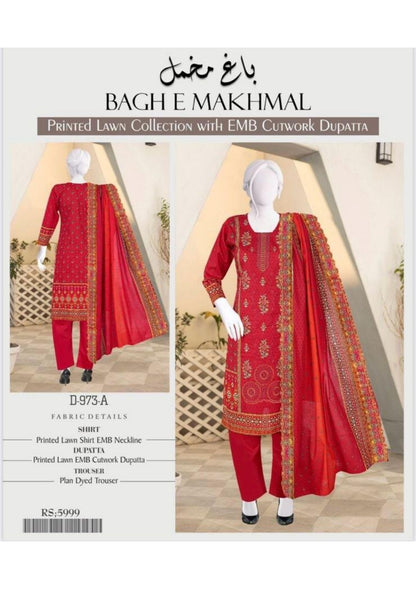 Bagh e Makhmal Cutwork Dupatta Embroidery 3Pcs ✨❤️