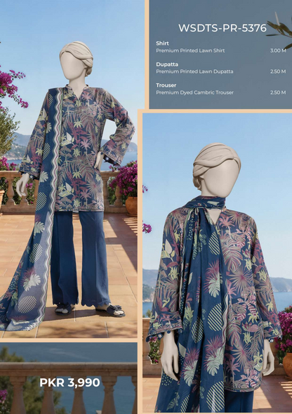 MTJ Original (WSDTS-PR-5376) Printed Lawn Unstitched Collection – Summer 2026