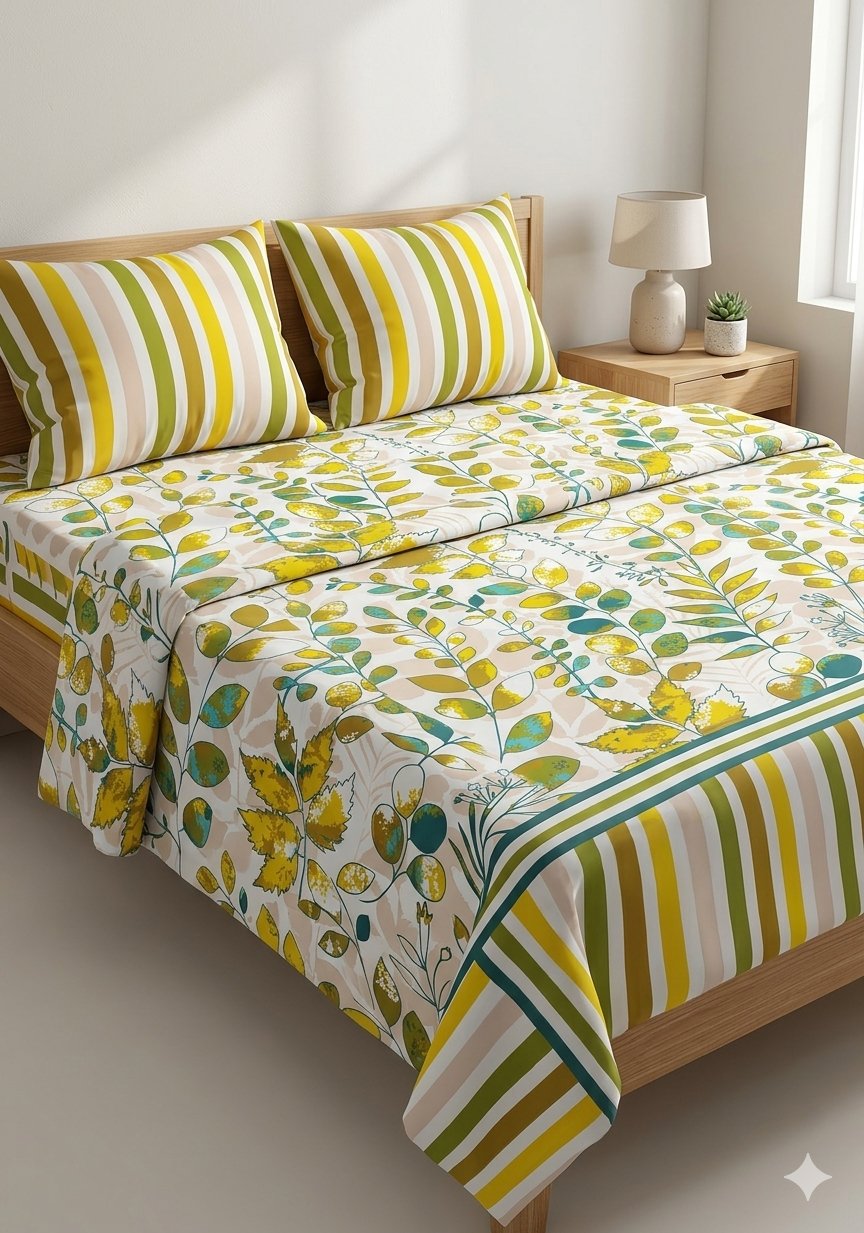 SALONIKA PURE COTTON BEDSHEETS Most Demanding Collection Full Printed King Size Bedsheets