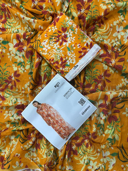 EGO YELLOW (S+D) UNSTITCHED 2PCS DIGITAL PRINTED LAWN COLLECTION