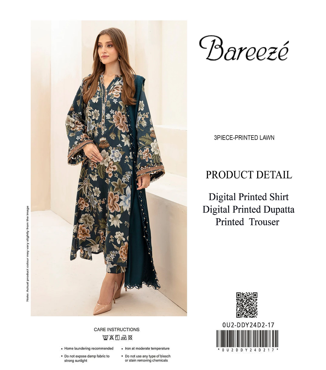 Bareezé Copy Unstitched Lawn 3 Pieces ❤️🔥