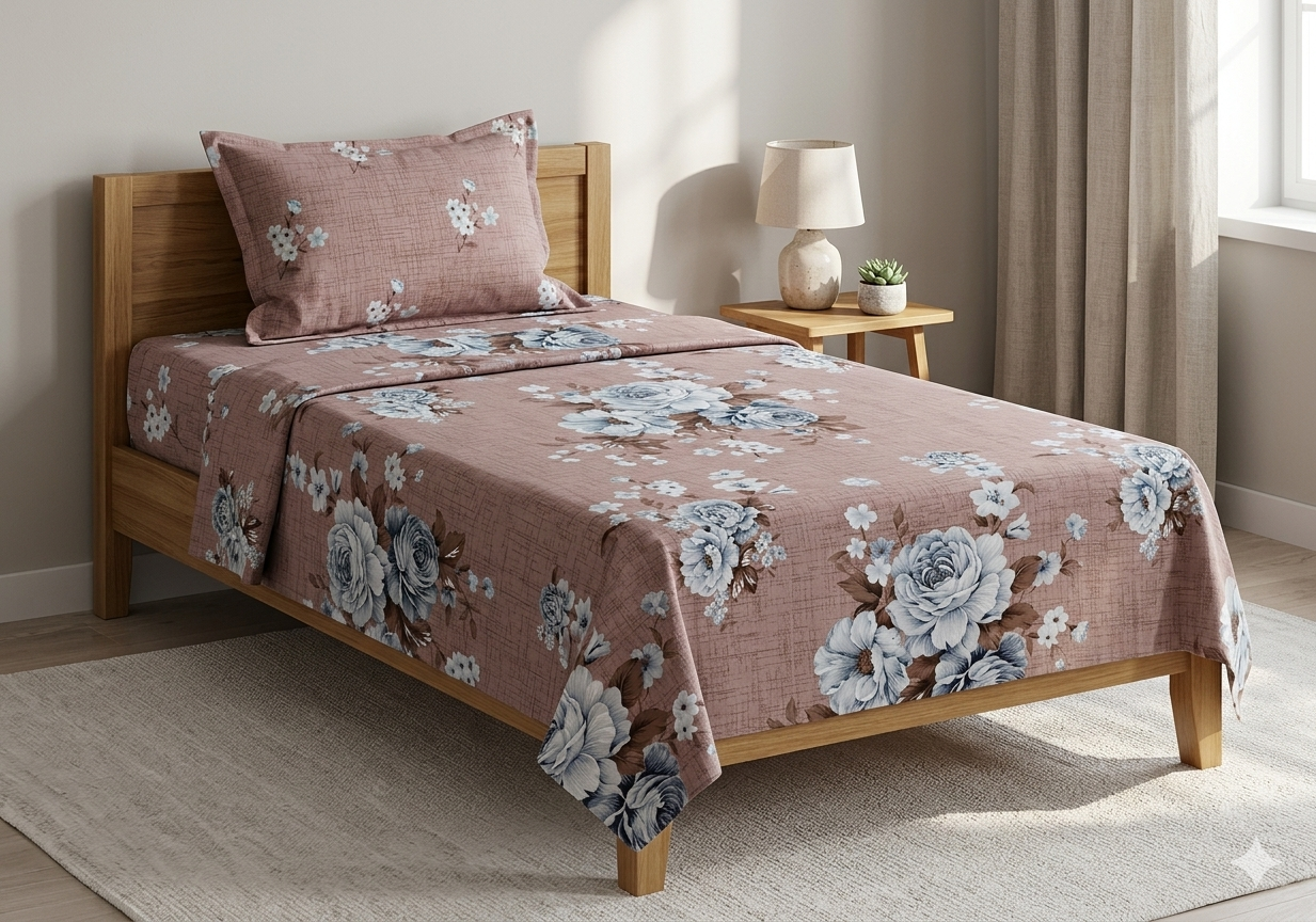 Single Bedsheet Salonika Pure Cotton Printed
