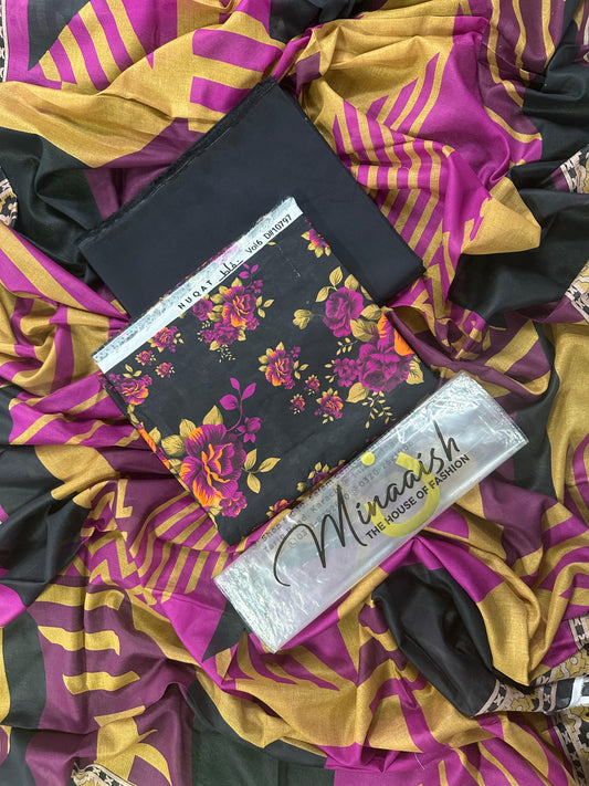 Minash D - 2 - 3PCs Unstitched Printed Lawn Collection