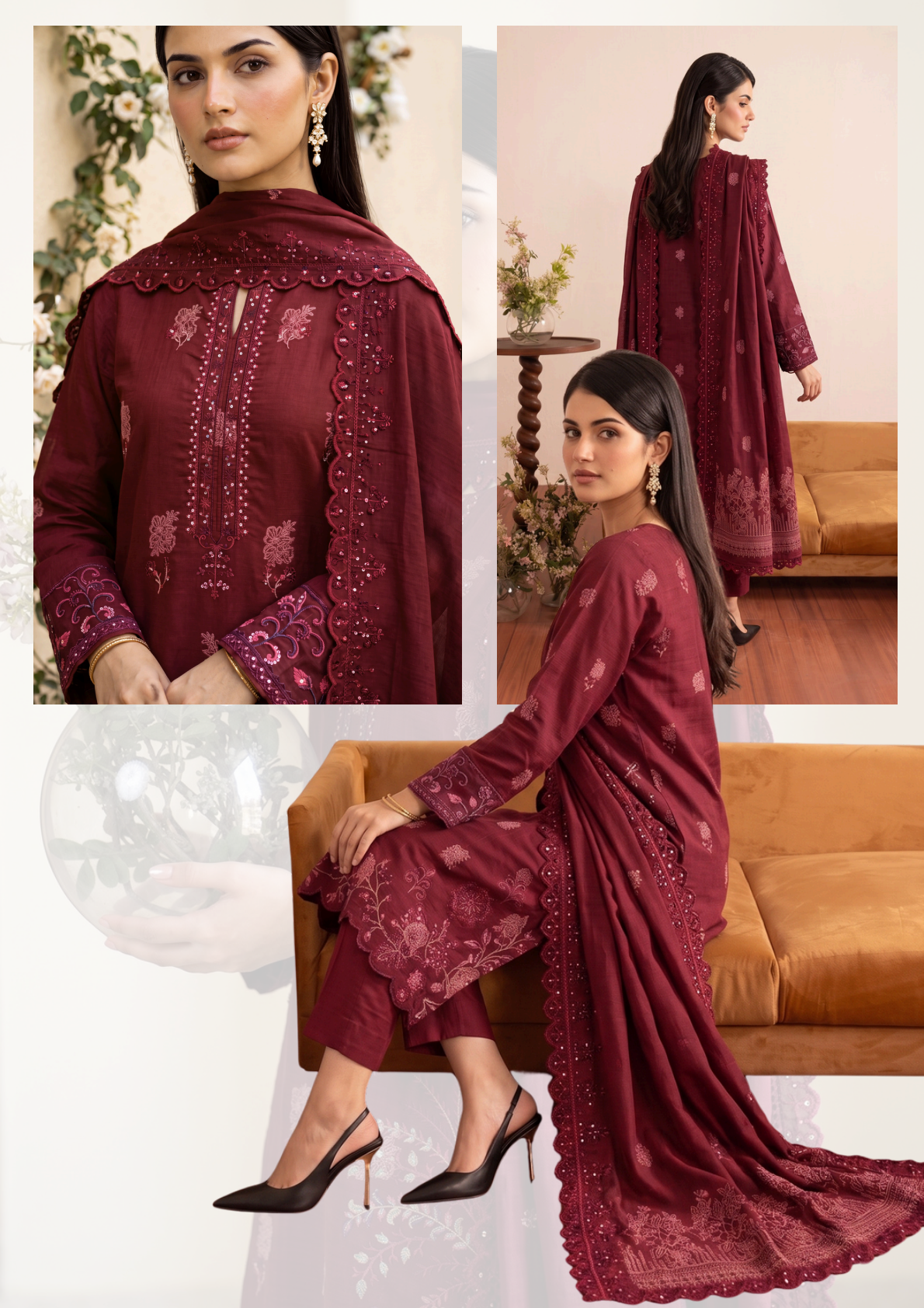 Bonanza Satrangi Ruby Rush Jacquard 3Pcs