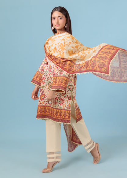 Bonanza Satrangi Unstitched Fusion Coral - 3 Pc (WU3PPBS25LIUN52)