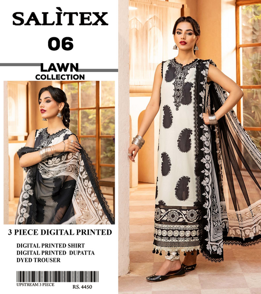 Salitex Lawn 3 PIECE DIGITAL PRINTED Collection Design# 6