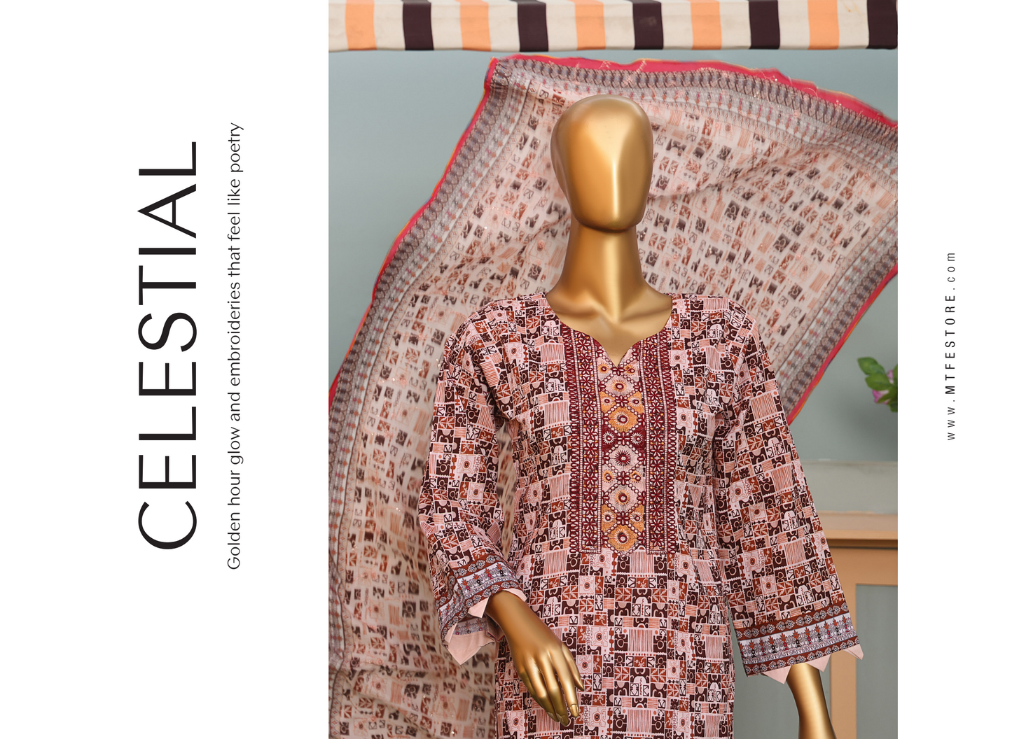 🌸 MTF Digital Printed Doria Embroidered Cotton Collection 2025 🌸 ✨ ELARA ✨